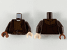 Torso Robe Over Tunic with Medium Nougat Stripes Pattern / Dark Brown Arms / Light Nougat Hand Left / Reddish Brown Hand Right