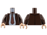 Torso Jacket over White Shirt, Dark Red Tie with Crosses Pattern / Dark Brown Arms / Light Nougat Hands