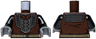 Torso Armor Silver and Pearl Dark Gray Breastplate over Jacket, Dark Tan Buttons and Ammunition Belt Pattern / Black Arms / Dark Bluish Gray Hands