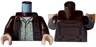 Torso Open Jacket with Pockets, Silver Zipper and Gold Clasps, Tan Shirt, Light Nougat Neck Pattern / Dark Brown Arms / Light Nougat Hands