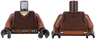 Torso SW Jedi Robe over Tan Shirt, Reddish Brown Belt with Silver Lines and Details Pattern / Reddish Brown Arms / Black Hands