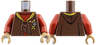 Torso Hoodie with Gold Trim, Copper Laces and Golden Snitch over Dark Red Sweater Pattern / Dark Red Arms / Dark Tan Hands