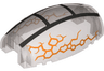 Windscreen 10 x 6 x 3 Bubble Canopy Double Tapered with Square Front Cutout with Ninjago Silver Frame with Orange Cracks Pattern