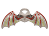 Minifigure Wings Webbed Extended with Neck Bracket  with Red Bones and Lime Symbols Pattern