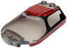 Windscreen 6 x 4 x 1 1/3 Canopy Sloped Sides with White 'PORSCHE', Red Roof, and Black Stripes and Window Frame Outline Pattern