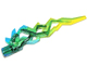 Hero Factory Weapon Accessory, Flame / Lightning Bolt with Axle Hole with Marbled Trans-Yellow Pattern