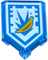 Tile, Modified 2 x 3 Pentagonal with Nexo Power Shield Pattern - Banana Bombs