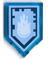 Tile, Modified 2 x 3 Pentagonal with Nexo Power Shield Pattern - Yeti Sneeze