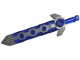 Minifigure, Weapon Sword, Long with Molded Flexible Rubber Flat Silver Tip and Angular Crossguard Pattern