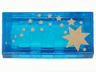 Tile 1 x 2 with Gold Stars Pattern
