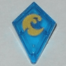 Tile, Modified 1 x 2 Diamond with Bar with Gold Wave Pattern