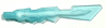 Minifigure, Weapon Sword Blade with Jagged Edges and Bar End with Marbled White Pattern