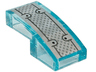 Slope, Curved 2 x 1 x 2/3 with Black and Dark Bluish Gray Dots and Lines on Silver Background Pattern