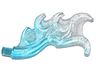 Wave Rounded Curved Wing with Bar End (Flame) with Marbled Glitter Trans-Clear Pattern