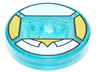 Dimensions Toy Tag 4 x 4 x 2/3 with 2 Studs and Trans-Light Blue Bottom with White Collar Shirt and Yellow Neck Pattern (Homer)