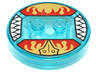 Dimensions Toy Tag 4 x 4 x 2/3 with 2 Studs and Trans-Light Blue Bottom with Legends of Chima Eagle Beak and Red Flames on Gold Background Pattern (Eris)