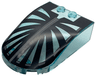 Windscreen 6 x 4 x 1 1/3 Canopy Straight Sides with Black Radiating Stripes and Dark Bluish Gray Center Stripe Pattern