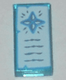 Tile 1 x 2 with 4 Diamonds and Writing Pattern