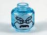 Minifigure, Head Alien White Face, Medium Azure Eyebrows, and Lower Fangs Pattern