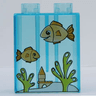 Duplo, Brick 1 x 2 x 2 with Aquarium and Fish Pattern