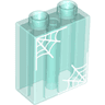 Duplo, Brick 1 x 2 x 2 with 2 Spider Webs Pattern