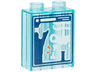 Duplo, Brick 1 x 2 x 2 with Duplo Minifigure X-Ray with White Broken Leg on Dark Blue Screen Pattern