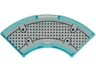 Tile, Round Corner 2 x 2 Macaroni with Bottom Stud Holder with Black and Dark Bluish Gray Dots and Lines on Silver Background Pattern