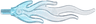Wave Rounded Straight Large with Bar End (Flame) with Marbled Trans-Clear Pattern