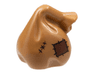 Minifigure, Utensil Sack / Bag with Handle with Dark Brown Patch and Mend Pattern