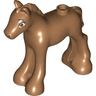 Horse, Friends Style, Baby Foal with Dark Orange and White Eyes Partially Closed, Black Eyebrows Pattern (Peanut)