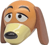 Dog Head Dachshund with Molded Reddish Brown Flexible Rubber Ears and Printed Eyes, Tan Muzzle, Black Nose and Eyebrows Pattern