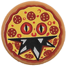 Tile, Round 2 x 2 with Bottom Stud Holder with Pizza Pepperoni Scary Face Pattern