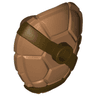 Minifigure Turtle Shell with Stud with Molded Dark Brown Horizontal and Diagonal Belts Pattern