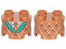 Brick, Round 2 x 2 with Pin Holes with Waffle, Turquoise Lapels, White Shirt and Gold Tie Pattern