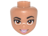 Mini Doll, Head Friends with Orange Eyes and Bright Pink Lips Pattern (Bumblebee)