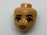 Mini Doll, Head Friends with Black Thick Eyebrows, Reddish Brown Eyes and Lips, Open Mouth Smile with Teeth Pattern
