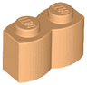 Brick, Modified 1 x 2 with Log Profile