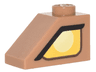 Slope 45 2 x 1 with Yellow Clayface Eye Pattern Model Left Side