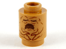 Brick, Round 1 x 1 with Reddish Brown Mandrake Face and Open Mouth Pattern