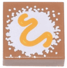 Tile 1 x 1 with Beignet White Powdered Sugar and Bright Light Orange Frosting Squiggle Pattern