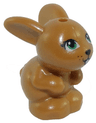 Bunny / Rabbit, Friends Style, Sitting with Green Eyes, Black Nose and Mouth, and Bright Pink Tongue Pattern