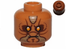 Minifigure, Head Alien Zabrak with Orange Eyes and Dark Tan Markings Pattern (SW Jedi Knight)