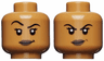 Minifigure, Head Dual Sided Black Eyebrows, Eyelashes, White Pupils, Smirk / Raised Right Eyebrow, Smile Pattern (Vixen)