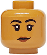 Minifigure, Head Female Black Eyebrows, Eyes and Eyelashes, Reddish Brown Lips, Neutral Pattern