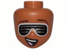 Mini Doll, Head Friends with Silver Striped Black Glasses and Open Mouth Smile Pattern (Melody)