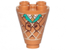 Cone 2 x 2 x 2 Inverted with Waffle, Arms, Turquoise Collar, White Shirt and Gold Tie Pattern