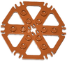 Technic, Plate Rotor 6 Blade with Clip Ends Connected (Water Wheel) - Hollow Studs