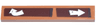 Tile 1 x 6 with White Arrows on Reddish Brown and Dark Brown Wooden Boards Pattern