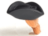 Minifigure, Hair Combo, Hair with Hat, Long Hair with Ponytail and Molded Black Pirate Tricorne Hat Pattern