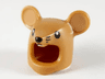 Minifigure, Headgear Head Cover, Costume Mouse / Rat, Black Eyes, Nose and Whiskers Pattern